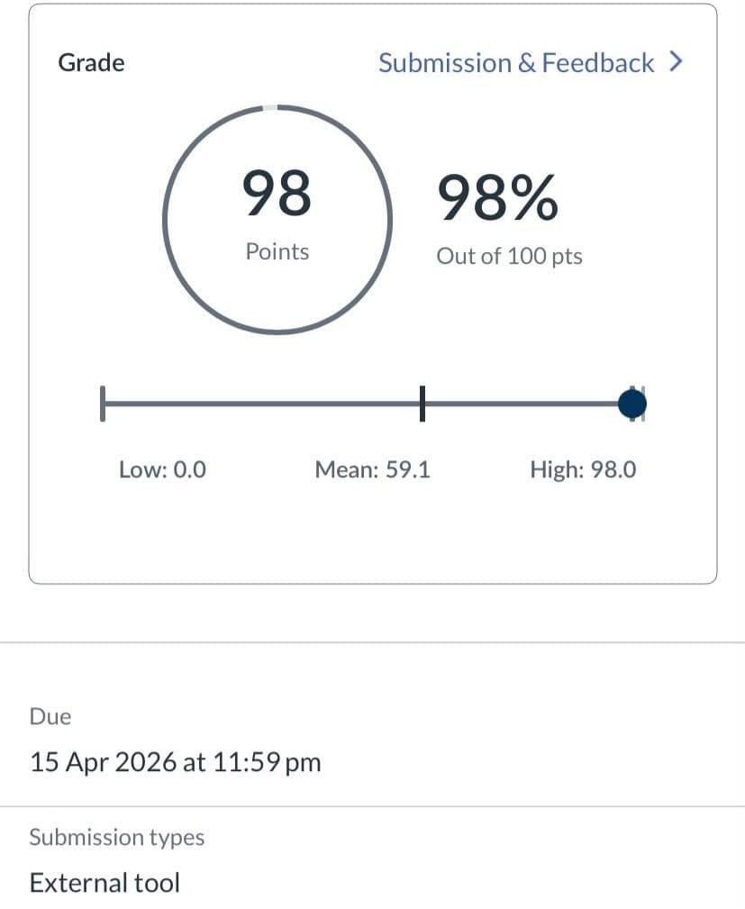 Research project — 98/100